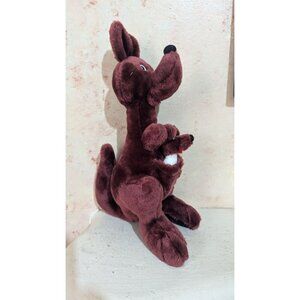 Kangaroo & Joey Plush Toy Brown 14" By Mardi Gras Plush  stuffed animal